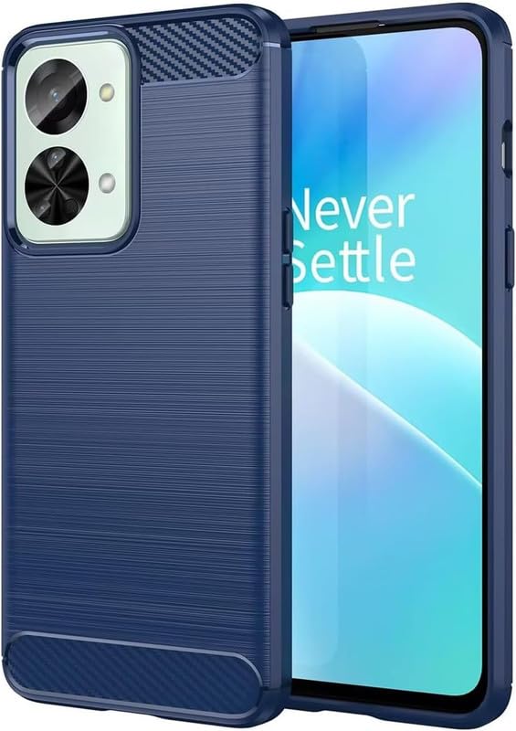 Image of NPRC Hybrid Ultra Slim Protective Case TPU Non-Slip Carbon Fiber Texture Shockproof Case Cover for Oneplus NORD 3 - Blue