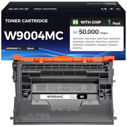 Image of W9004MC Black Toner Cartridge High Yield with Chip Replacement for HP W9004MC Toner Compatible for HP Managed E60155dn E60165dn E60175dn E60055dn E60065dn E60075dn MFP E62655 E62665 E62675 Printer Ink