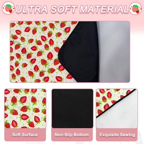 2 Pack Guinea Pig Cage Liners, 24"x48" Washable Waterproof Bedding for Rabbit, Bunny, Hamster & Small Animals, Reusable Super Absorbent Pee Pads for C&C Cage, Strawberry Print - Image 5