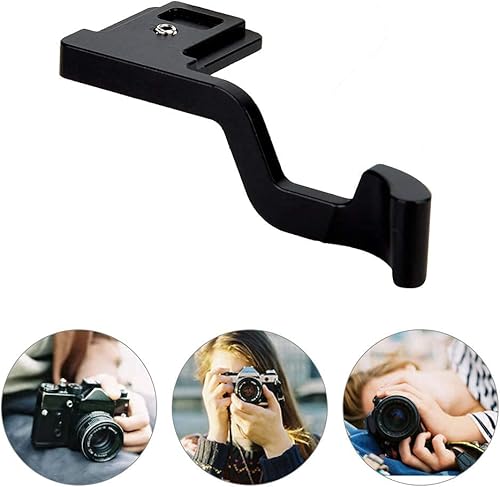 Miniatura 9 de Agarre de pulgar negro de aleación de aluminio, mini mango de metal negro para el pulgar hacia arriba, mango de placa de cámara, para cámara XT20-20