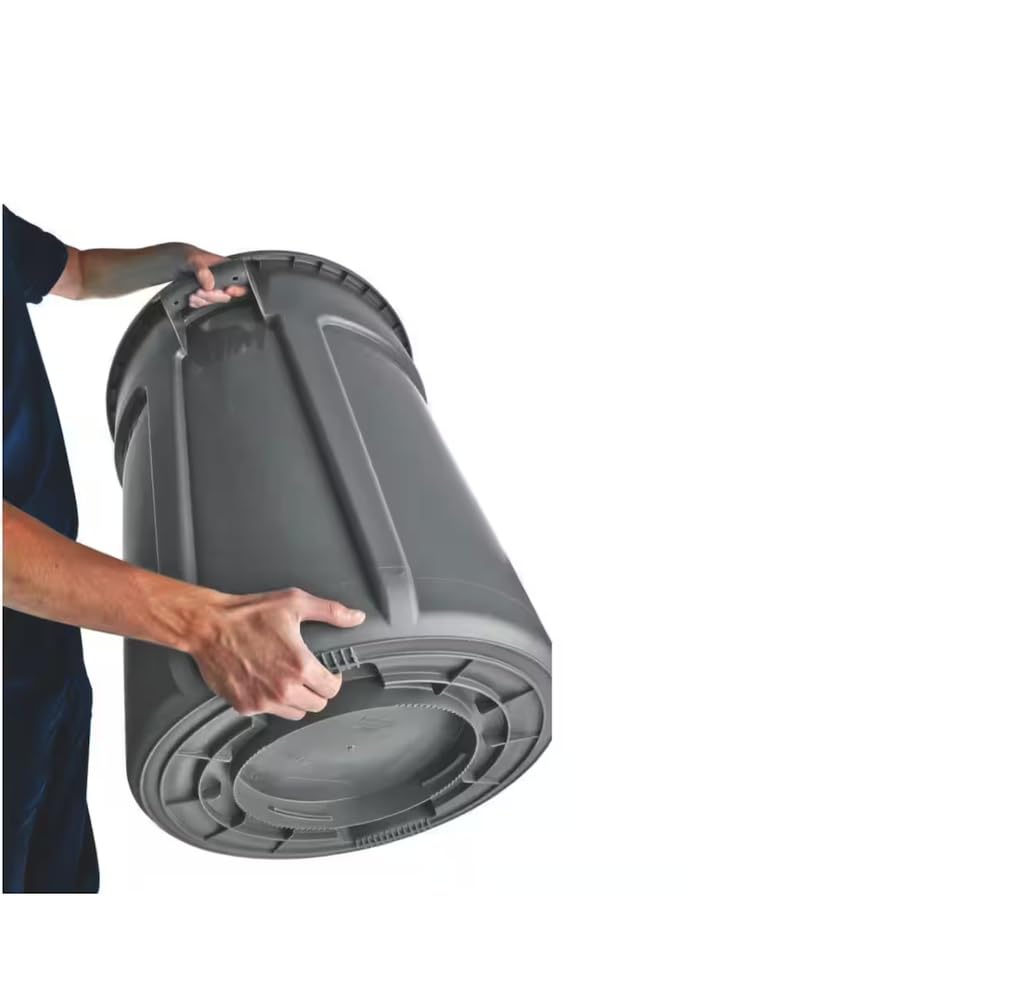 44 Gallon Grey Round Vented Trash Can DA84086