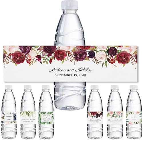 30 Pièces/50 Pièces Étiquettes De Bouteille D'Eau Mariage, Autocollants De Bouteille Personnalisés Pour Fête, Stickers Bouteille D'eau Personnalisée, Pour Invitations À Un Mariage,baptême,fiançailles(