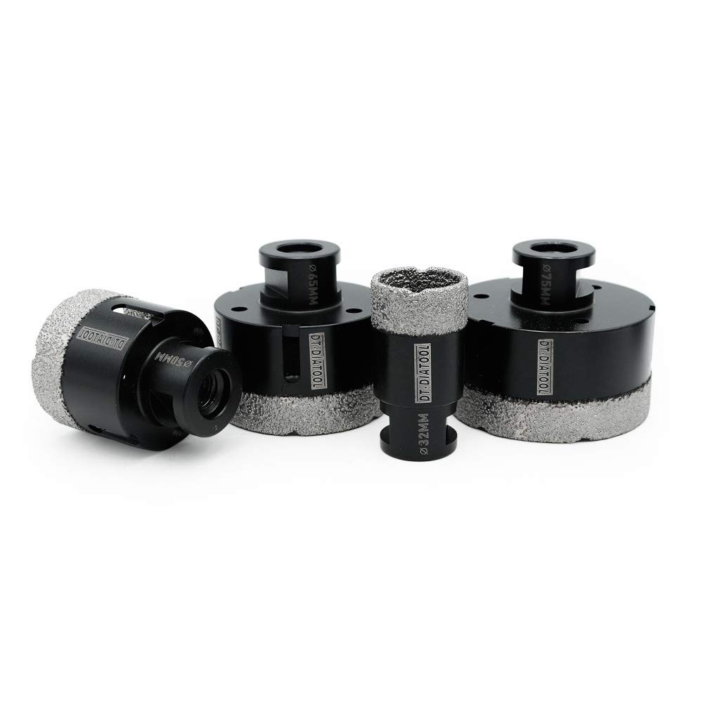 DT-DIATOOL Diamond Drill Bit Set 32/50/65/75mm Hole Saw for Dry Drilling Tile Porcelain Marble Ceramic Granite
