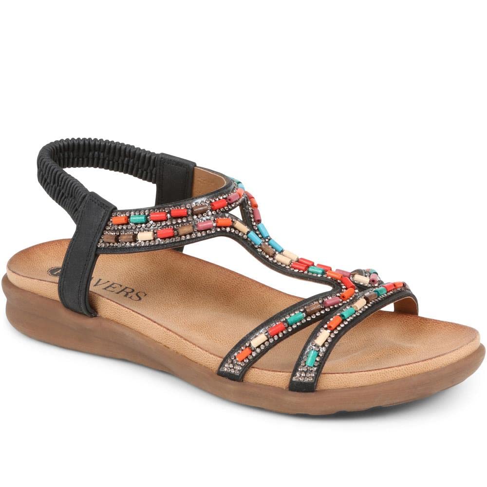 PaversBeaded Sandals - Black Size 5