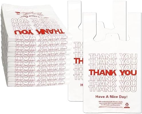 White "Large" Plastic Bags, 1000 Count, 11.5" x 6.5" x 21", Heavy Duty, Unisex, Classic, No Closure, Grocery, Carrier, To Go/Take Out, Restaurant, Retail, Business