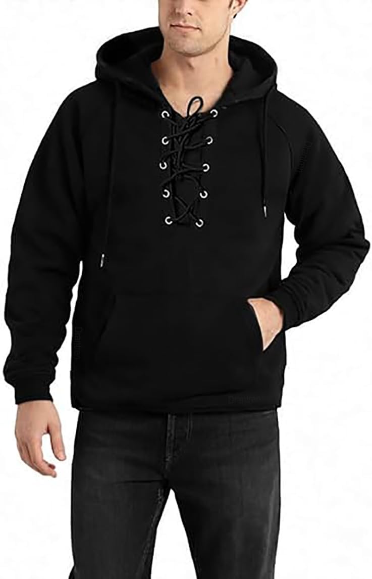 Men's Hoodies Pullover Tactical Hoodies for Men Quarter Drawstring Sweatshirts with Pocket Suitable for Gym Athletic - Image 2