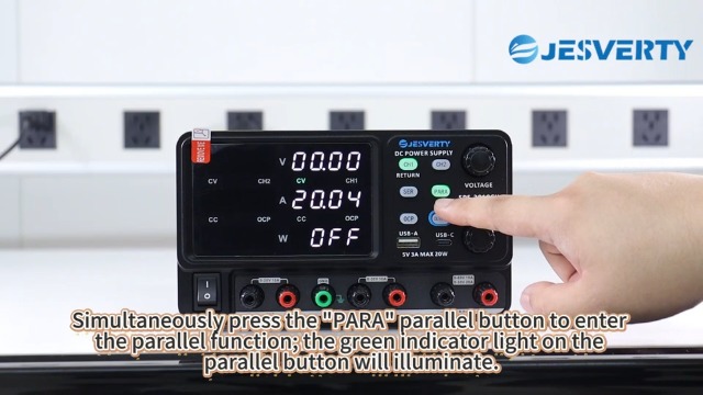 Image of DC Power Supply Variable, Dual Output 0-32V 0-10A Switching Bench Power Supply with Serial(62V 10A) /Parallal(32V 20A) Output Combination, 20W USB A&C Quick-Charge, Encoder Knob