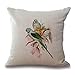 Protector de almohada de lino cuadrado con flores y pájaros dibujados a mano decorativo para sofás camas sillas funda de cojín protectores de almohada Paquete de 2/4 paquetes:18" x 18" (45 x 45 cm) 16