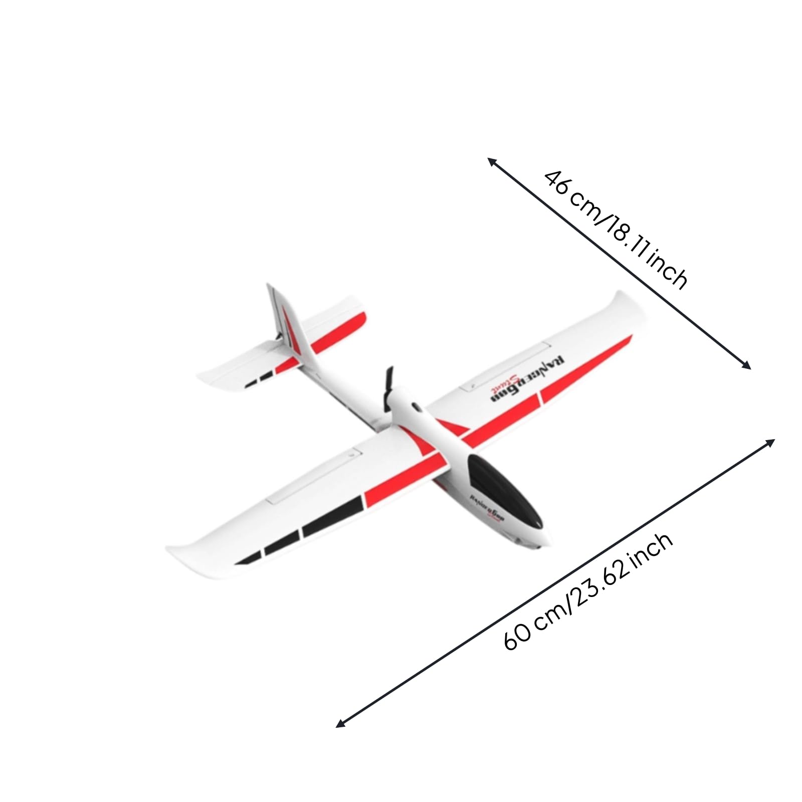 3 velocità Profilo Alare Lunghe Aereo Riocomandato Aeromodello Aereo Rc per Principianti, Bianco