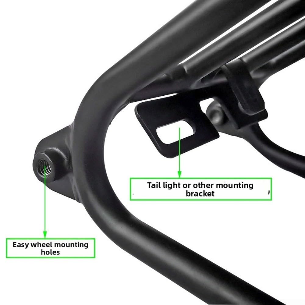Klappbarer Fahrradträger für Brompton, 40,6 cm, Aluminiumlegierung, mit einfachen Rädern, passend für 40,6 x 4,5 cm Reifen, leichte Gepäckstütze für Pendler und Reisen