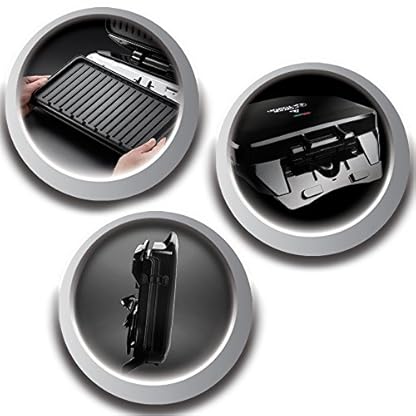 George Foreman 24330-56 Family Fitnessgrill, Kontaktgrill, Panini- und Sandwichgrill, 32,5 x 18 cm große Grillfläche, schwarz – Bild 6
