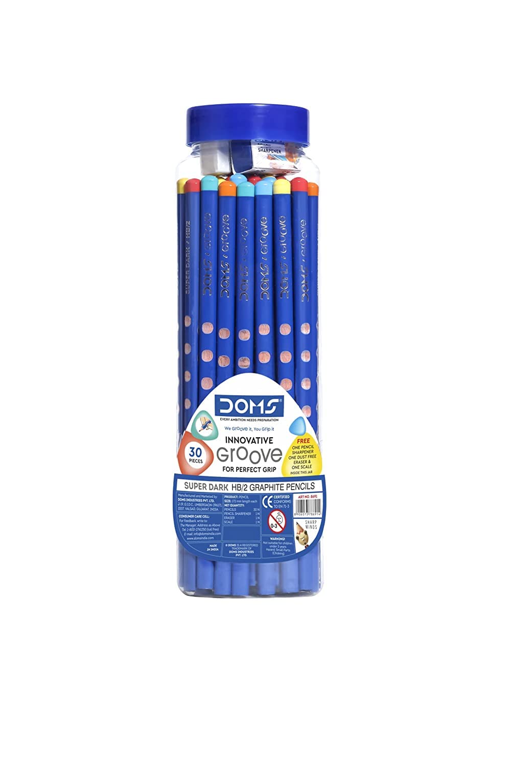 Doms Groove Super Dark HB/2 Graphite Pencils Jar Pack Innovative