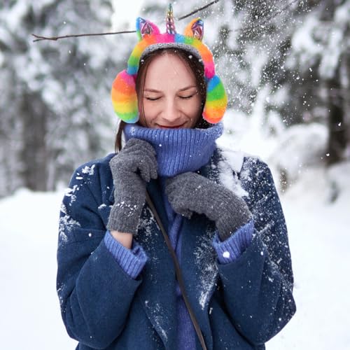 1pc Unicorn Earmuffs Foldable Ear Warmers Winter Earmuff Ear Cover Womens Ear Muffs Fuzzy Fleece Earmuff Winter Headband Fur Headband Winter Ear Muff Heater Plush Miss Adjustable3