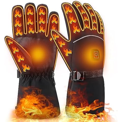 Heated Gloves for Men Women, Electric Winter Gloves Waterproof Heating Gloves Warm Thermal Touchscreen Cold Weather Gloves Hand Warmers Arthritis Gloves for Outdoor Motorcycle Ski Cycling Running Snow Cover