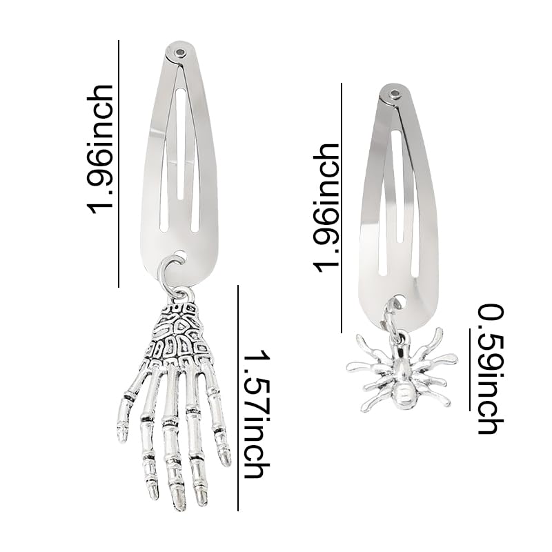 Miniatura 7 de Pinzas góticas para el cabello para mujeres, manos de esqueleto, araña, Halloween, accesorios para el cabello para niñas, punk Y2K, vintage, para