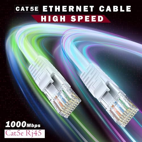 Image of Madhabi CAT5e Ethernet Cable 10M - High-Speed LAN Network Patch Cord with RJ45 Connectors for Computer, Laptop, Router, Modem, Switch, Gaming Console, Smart TV, Office