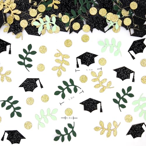Image of Sage Green Graduation Confetti Glitter Greenery Graduation Decorations Class of 2026 Congrats Grad Table Confetti for High School /College Grad Party Decorations