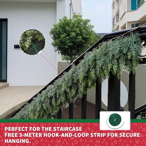 9fT Cedar Garland Artificial Realistic Garland Soft and Lush - image 5