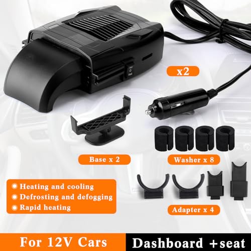 Baquler LIGHTER-BAQULER-09 2 Pcs 12V 150W Car Heater Fan Winter Windshield Defogger And Defroster Car Seat Warmers 2 In 1 Portable Car Heater Plugs Into Cigarette Lighter thumb #2