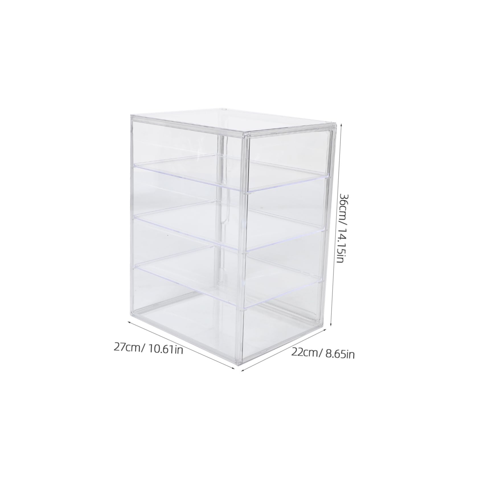 Cabilock Vitrina de Acrílico Transparente con Puerta Magnética y 4 Estantes Ajustables para Mostrador de Cocina, Adecuado como Caja de Pan y Expositor de Pastelería