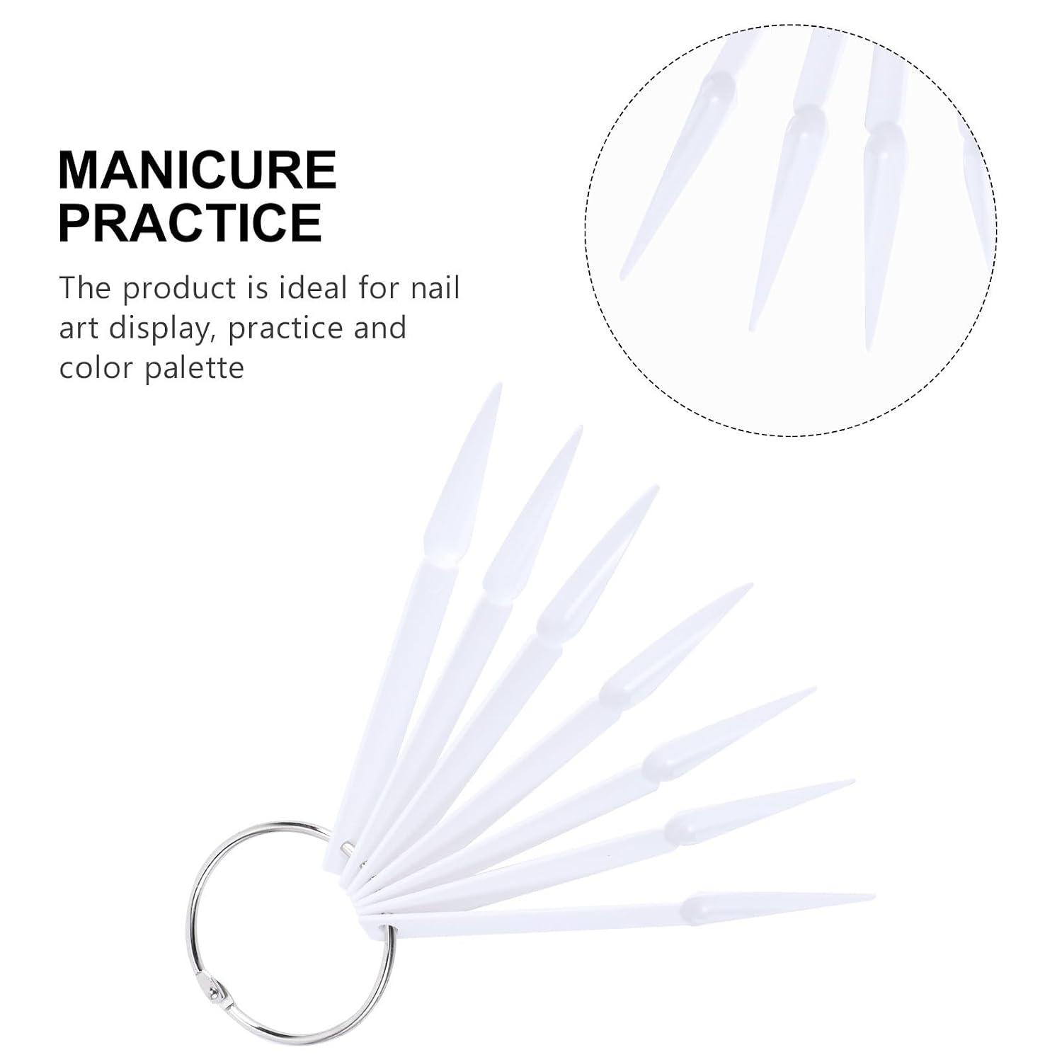 100pcs Fan Shaped Nail Practice Tips Color Display Plates White