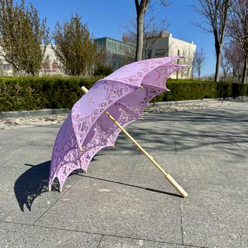Sombrilla de encaje de ganchillo y algodón para decoración de bodas 5
