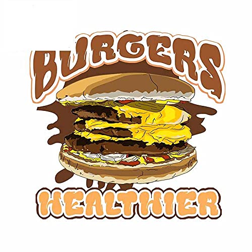 13cm x 12,8 cm para hamburguesas, pegatinas más saludables para nevera, pegatinas impermeables para coche, pegatina a prueba de arañazos
