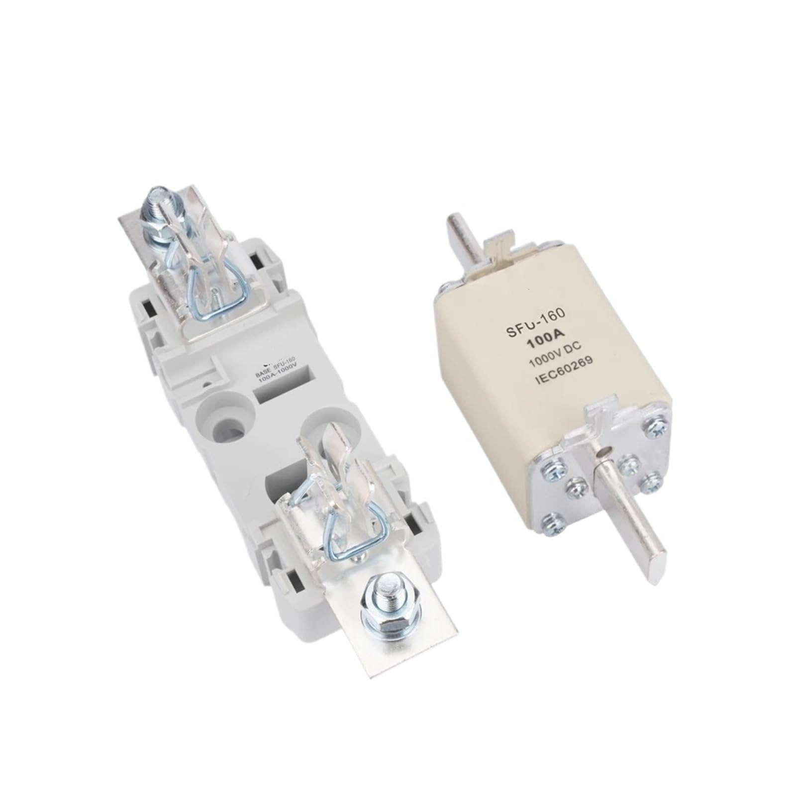 MJINA PV Solar Fuse 1000V DC 80A 100A 125A 160A Fusible Fuse with Fuse for Solar Protection(125A,Holder With Fuse)