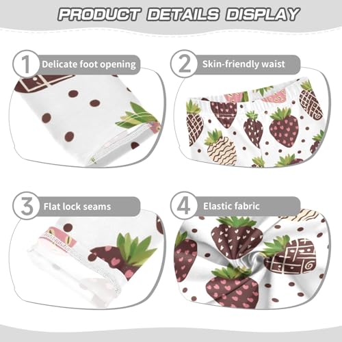 Chocolate Strawberries Polka Dots Girls Leggings Ultra Soft Compression Yoga Gym Pants for Kids 4-10T3