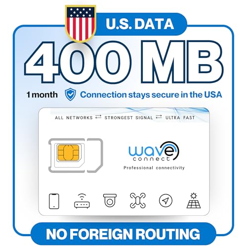 30 Day Trial IOT Quad Network Data SIM Card for Unlocked Security, Solar & Hunting Trail Game Cameras with USA Data Path, USA Coverage, Triple Cut 3-in-1, 4G & 5G