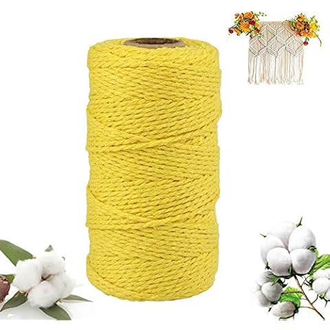 20 Colors Cotton String, Macrame Cord 2mm×100m, 2 Strands Twisted Cotton Macrame Cord for Wall Hanging, Plant Hangers, Knitting, Cotton Rope Textile Decoration Cover