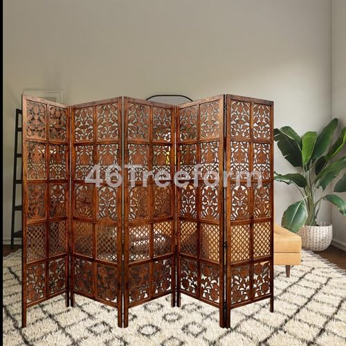 Image of Wooden Room Partition /Screen /Room Divider /Room Separator for Livng Room Bedroom Home Office Restarurant Hallway 20Inches Wide (5 Panel 6 Feet)
