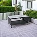 Outdoor Wicker Coffee Table Patio Furniture Garden Rattan 2-Layer Glass Table with Storage and Furniture Cover, Black