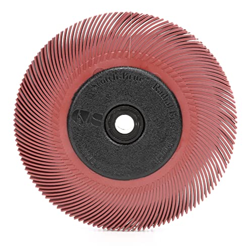 3M Scotch-Brite Radial Bristle Brush, Aluminum Oxide, 6000 RPM, 6 Diameter x 7/16 Width, 200 (Pack of 1)
