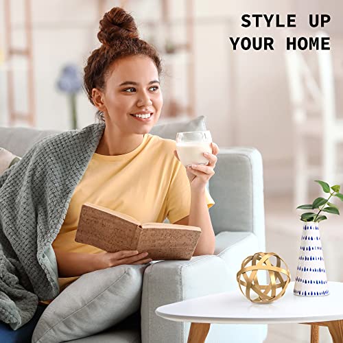 Metal Decorative Sphere For Home Decor - Distressed Gold, Hand Painted, Modern Decorative Balls For Living Room, Bedroom, Kitchen, Bathroom, Office - Table Decorative Orbs For Сenterpiece #TOP1