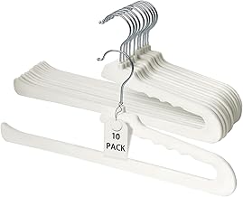 ManGotree Perchas de terciopelo para pantalones (paquete de 10, marfil)