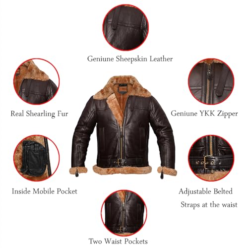B3 Bomber Jacket B3 Bomber Jacket Real Shearling Men RAF Bomber Ginger Mens Aviator Jacket2