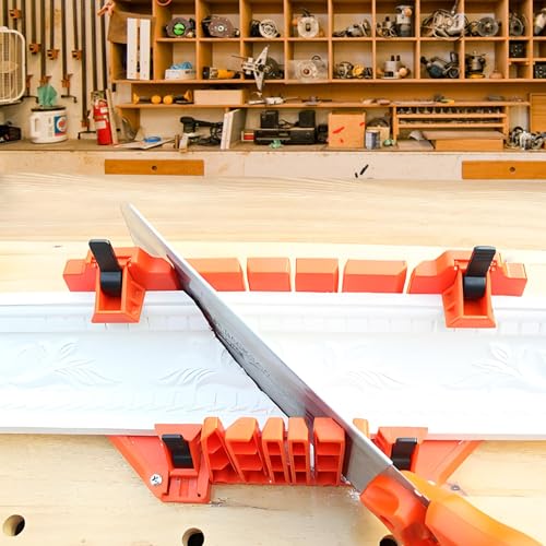 Gehrungslade Säge Lagerung, 14 Zoll Beschneiden Säge Holz Schneiden Gehrungslade aus Kunststoff, Schneidlade Handsäge Hardware-Werkzeug, für Bilderrahmen, Bodenbeläge Schneidewinkel 22.5°, 45° und 90°