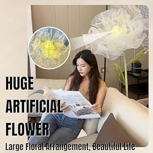 Giant Flower Decoration with Light, 5.9 Ft Huge Organza Artificial Floral Decor for Wedding Arrangements Birthday Party Easter Mother's Day Backdrop Decor Shop Display, Electric Opening, Moon White Giant Flower Decoration with Light 59 Ft Huge Organza Artificial Floral Decor for Wedding Arrangements Birthday Party Easter Mothers Day Backdrop Decor Shop Display Electric Opening Moon White