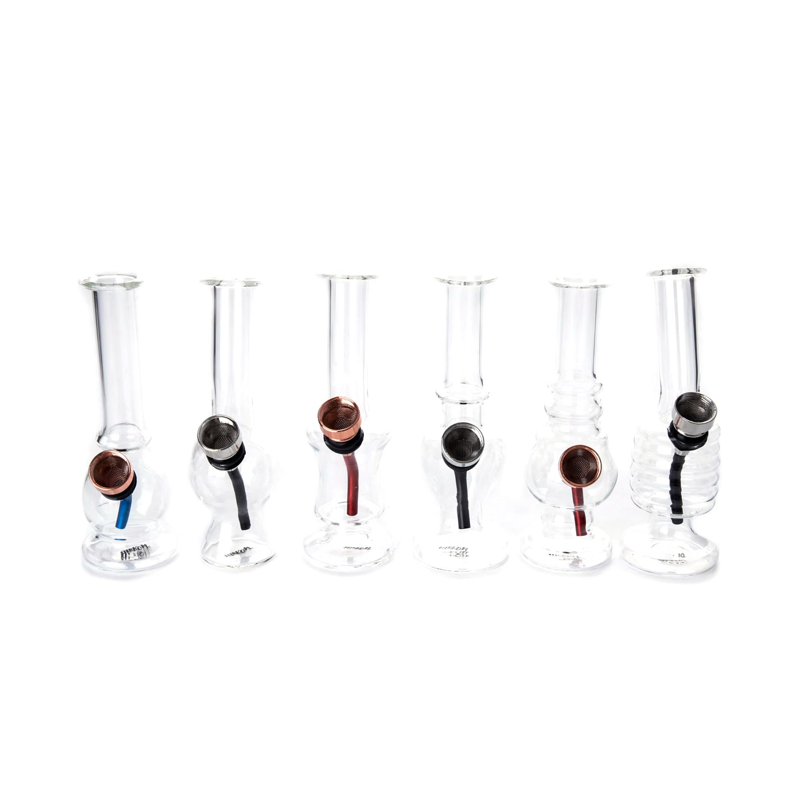 HIBRON Mini Bong de Vidrio, Pipa de Agua, Mini Cachimba, Bong de Cristal Compacto y Sofisticado para una Experiencia de Fumar Incomparable (Pequeño, 6)