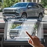 Sunsdrew 2PCS Screen Protector for 2021-2024 2025 Chevy Tahoe/Suburban/GMC Yukon Accessories 10.2-inch Touch Screen Radio Display Protector 9H Tempered Glass Protective Film Anti-Glare