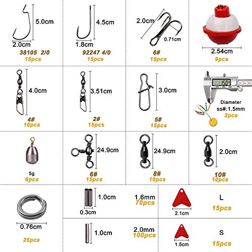Angelzubehör-Set Box 368 Stück inkl. Sinker Gewichte, Crossline Barrel Wirbel, Drehgelenk, Haken, Sinker Slides… – Bild 3