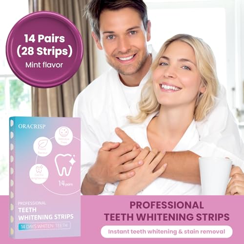 Image of Teeth Whitening Strips 14 Treatments (28 Strips) - Deep Stains Removel - Enamel Safe Whitening Strips - Instant Teeth Whitening Strips