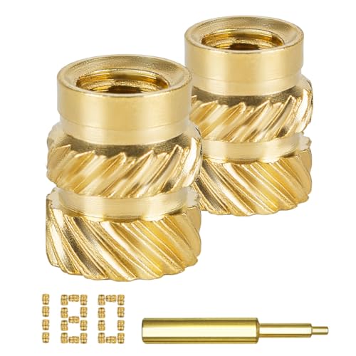 QSJ 180Pcs Threaded Inserts Heat Set Inserts Kit M2.5x4x3.5 Brass Insert Nut with Soldering Iron Tip for 3D Printed Plastic Materials