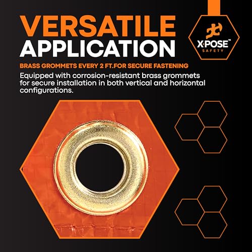 Image of Xpose Safety Concrete Curing Blanket 6' x 25' Cut Size - 1 Layer 0.25 inch Thick Foam Insulation, UV & Water-Resistant, Brass Grommets, Heavy-Duty Stitching, Cold Weather Protection