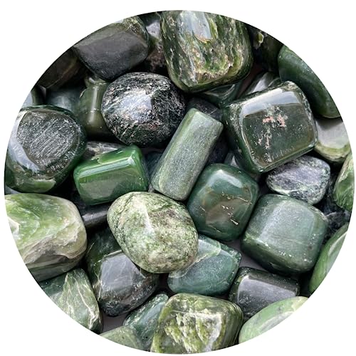 Image of GAF TREASURES 1 /2 LB Nephrite Jade Tumbled Stones, Polished Nephrite Jade Gemstone, Nephrite Jade Healing Crystals (Nephrite Jade)