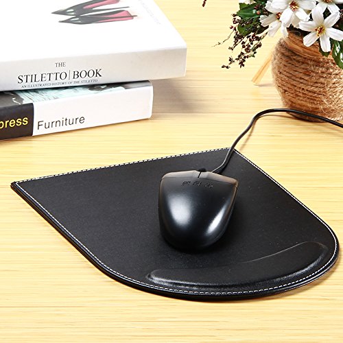 Tapis de souris de bureau en cuir élégant business du jeu ergonomique