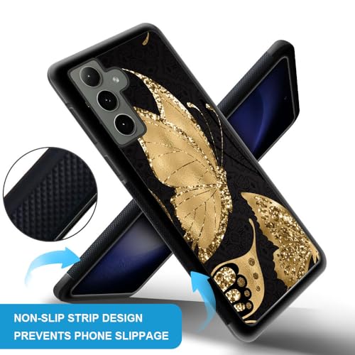 Coque Samsung S24 Plus papillon doré de luxe finition robuste