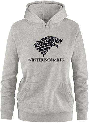 Ezyshirt – Sudadera con capucha de Juego de Tronos, «Winter is coming» Grau/ Schwarz M