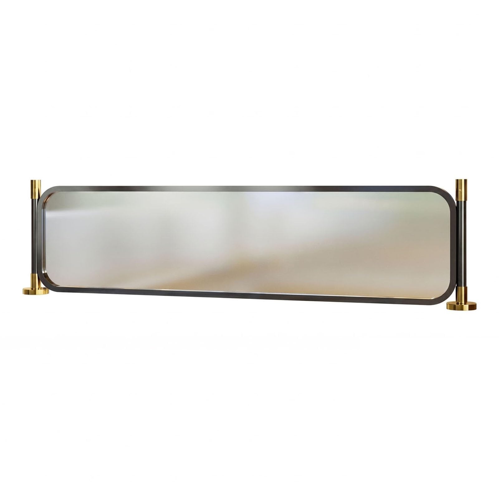 Cloison verre trempé dépoli 150x30cm avec cadre acier pour restaurant